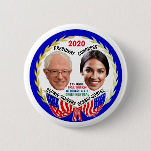 Bernie Sanders / AOC 2020 Button