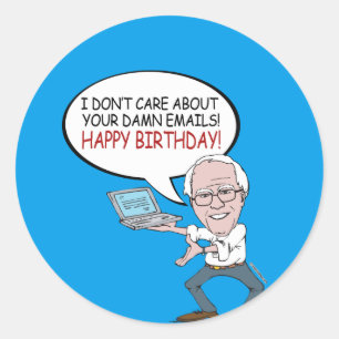 Bernie Sanders Begrüßung - Deine E-Mails interessi Runder Aufkleber