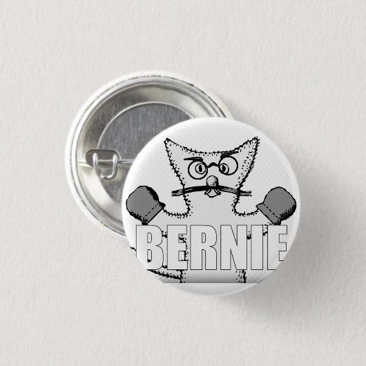 Bernie Sanders Cat mit Mittens Button (Vorne & Hinten)