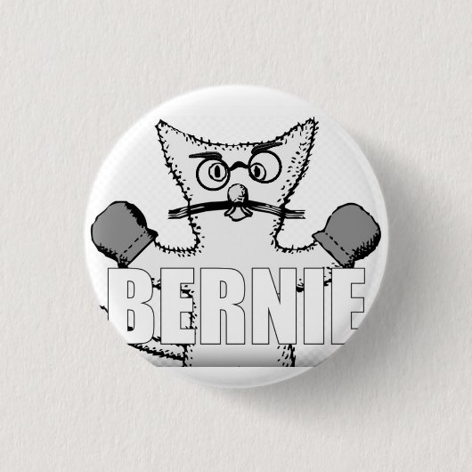 Bernie Sanders Cat mit Mittens Button (Vorderseite)