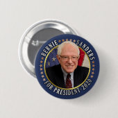 Bernie Sanders für das demokratische Foto 2020 Button (Vorne & Hinten)