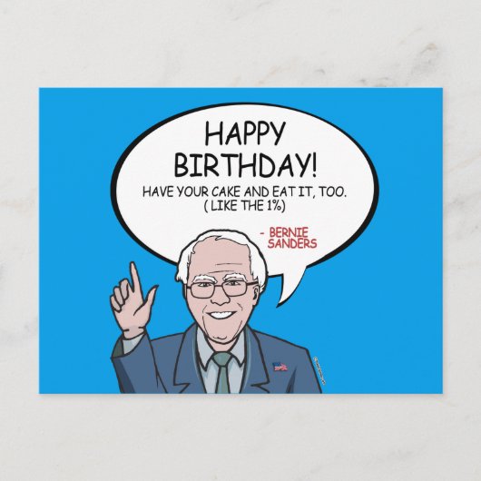 Bernie Sanders Greeting - Happy Birthday -.png Postkarte (Vorderseite)
