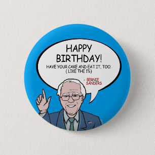 Bernie Sanders Grußkarte - Alles Gute zum Geburtst Button