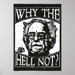 Bernie Sanders Holzschnitt, Warum nicht, Schwarz Poster