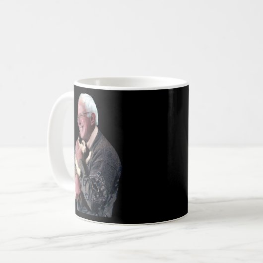 Bernie Sanders Hugging Ca Süße Tier Lover Kaffeetasse (Vorderseite Links)