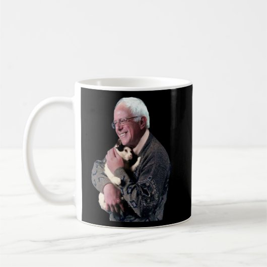 Bernie Sanders Hugging Ca Süße Tier Lover Kaffeetasse (Links)