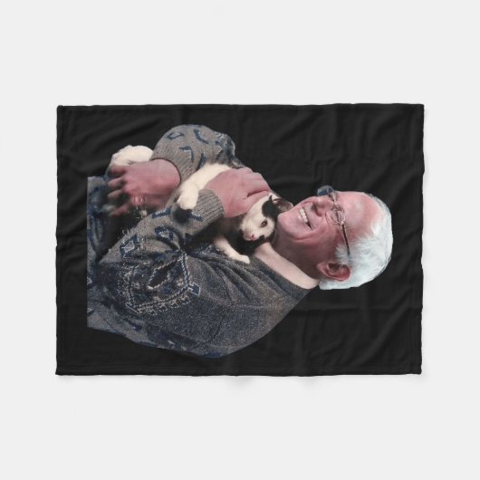 Bernie Sanders Hugging Cat Shirt Süße Tier Lover Fleecedecke (Vorderseite (Horizontal))