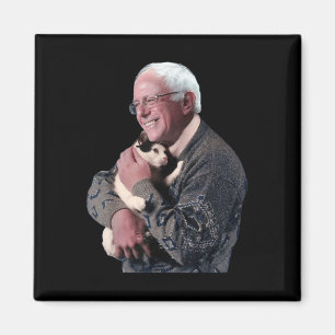Bernie Sanders Hugging Cat Shirt Süße Tier Lover Magnet