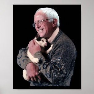 Bernie Sanders Hugging Cat Shirt Süße Tier Lover Poster