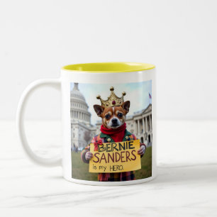 Bernie Sanders ist mein Niedlicher Chihuahua-Prote Zweifarbige Tasse