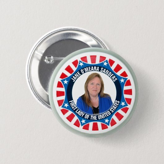 Bernie Sanders: Jane O'Meara Sanders 2020 Button (Vorne & Hinten)