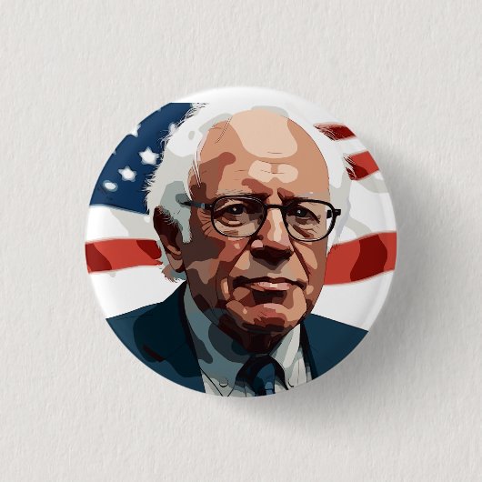 Bernie-Sanders-Porträt Button (Vorderseite)
