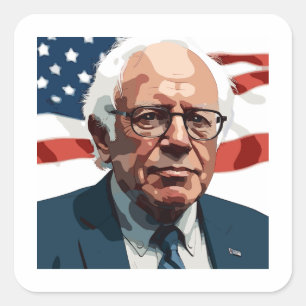 Bernie-Sanders-Porträt Quadratischer Aufkleber