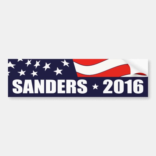 Bernie Sanders Präsident 2016 Amerikanische Flagge Autoaufkleber (Vorne)
