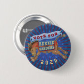 Bernie Sanders Präsident 2020 Demokrat Donkey v2 Button (Vorne & Hinten)