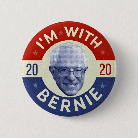 Bernie Sanders Präsident 2020 Foto Retro Button (Vorderseite)