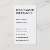 BERNIE sanders textStacks Visitenkarte (Rückseite)