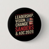 Bernie Sanders und Aoc 2028 für Präsident C Button (Vorderseite)