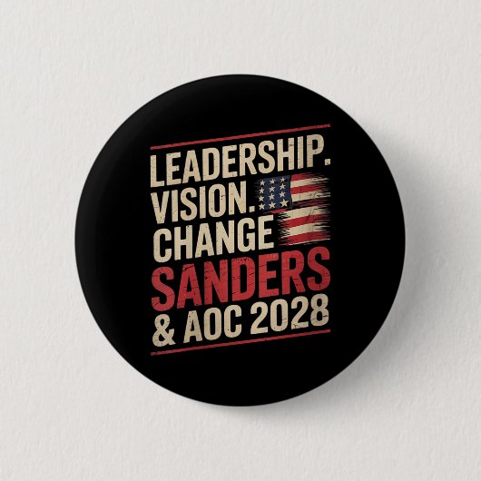 Bernie Sanders und Aoc 2028 für Präsident C Button (Vorderseite)
