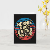 Bernie Sanders und Aoc 2028 für Präsidentschaftska Karte (Gelbe Blume)