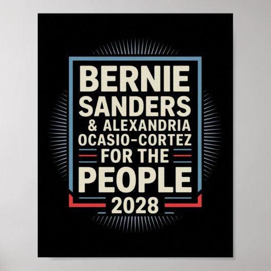 Bernie Sanders und Aoc 2028 für Präsidentschaftska Poster (Vorne)