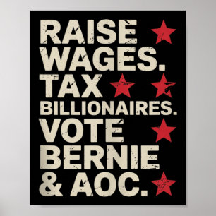 Bernie Sanders und Aoc 2028 für Präsidentschaftska Poster