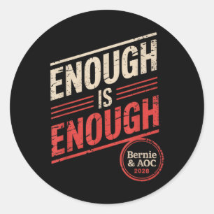Bernie Sanders und Aoc 2028 für Präsidentschaftska Runder Aufkleber