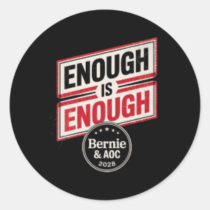 Bernie Sanders und Aoc 2028 für Präsidentschaftska Runder Aufkleber