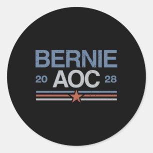 Bernie Sanders und Aoc Long Sleeve Runder Aufkleber