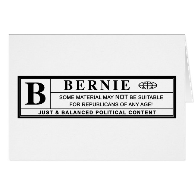 Bernie Sanders Warning Label (Vorderseite (Horizontal))