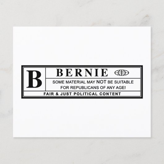 Bernie Sanders Warning Label (Vorderseite)