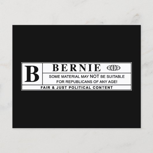 Bernie Sanders Warning Label (Vorderseite)