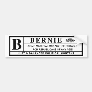 Bernie Sanders Warning Label Autoaufkleber