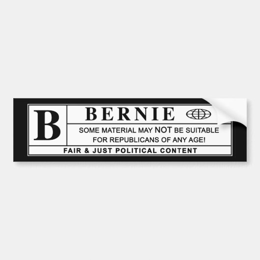 Bernie Sanders Warning Label Autoaufkleber (Vorne)