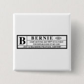Bernie Sanders Warning Label Button (Vorderseite)