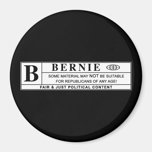 Bernie Sanders Warning Label Magnet (Vorne)