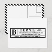 Bernie Sanders Warning Label Postkarte (Vorne/Hinten)
