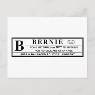 Bernie Sanders Warning Label Postkarte