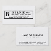Bernie Sanders Warning Label Visitenkarte (Vorne/Hinten)