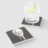 Bernie-Sandpapierschleifmaschine-Gesicht Steinuntersetzer (Seitenansicht)