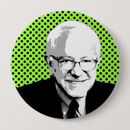 BERNIE-SANDPAPIERSCHLEIFMASCHINE-POP-KUNST BUTTON (Vorderseite)