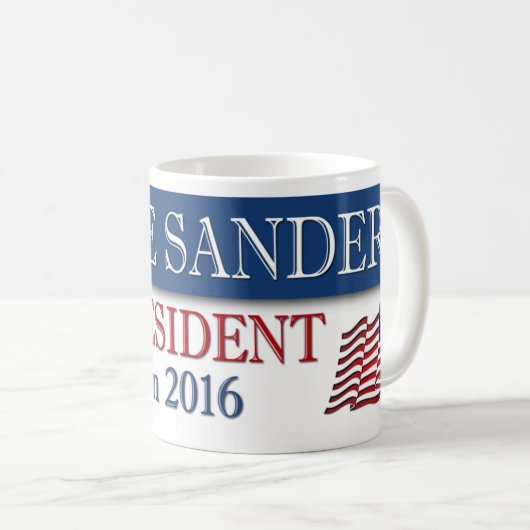 Bernie-Sandpapierschleifmaschine-Präsident 2016 Kaffeetasse (VorderseiteRechts)