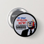 Bernie-Sandpapierschleifmaschine-Präsident 2020 Button (Vorne & Hinten)