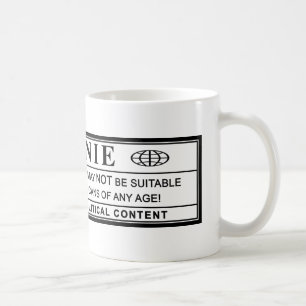 Bernie-Sandpapierschleifmaschine-Warnschild Kaffeetasse
