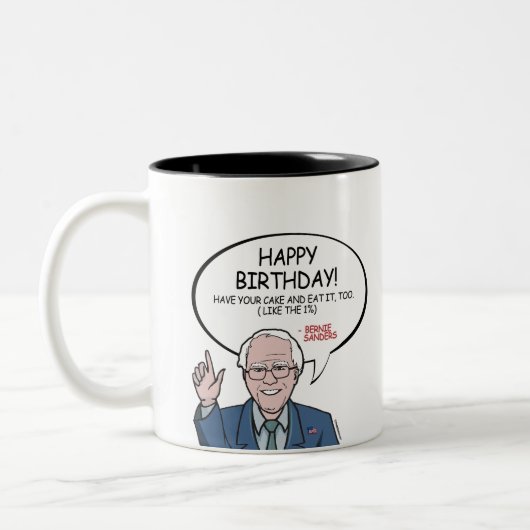 Bernie-Sandpapierschleifmaschinen, die grüßen - Zweifarbige Tasse (Links)