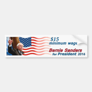 Bernie-Sandpapierschleifmaschinen: Mindestlohn $15 Autoaufkleber