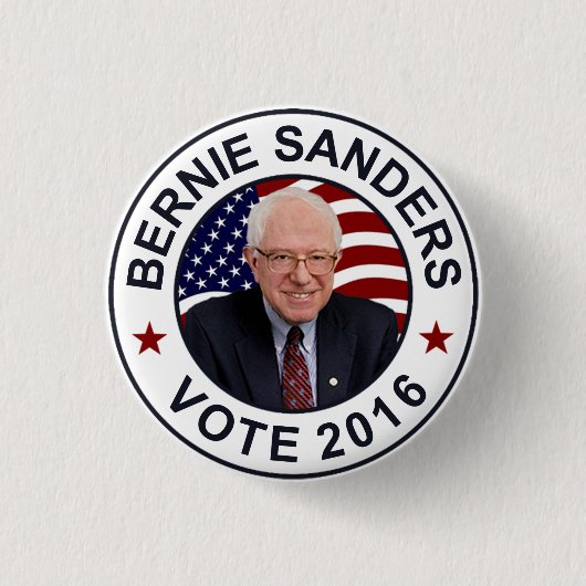 Bernie-Sandpapierschleifmaschinen US-Flagge Button (Vorderseite)