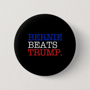 Bernie schlägt Trump Punkt Sanders Button