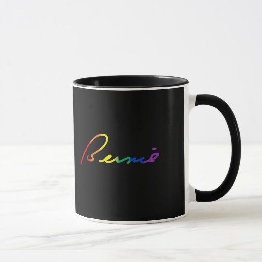 Bernie-Stolz-Unterzeichnung - Regenbogen färbt - Tasse (Rechts)