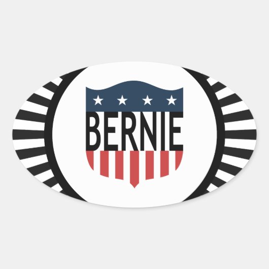 BERNIE US Flagge Ovaler Aufkleber (Vorderseite)